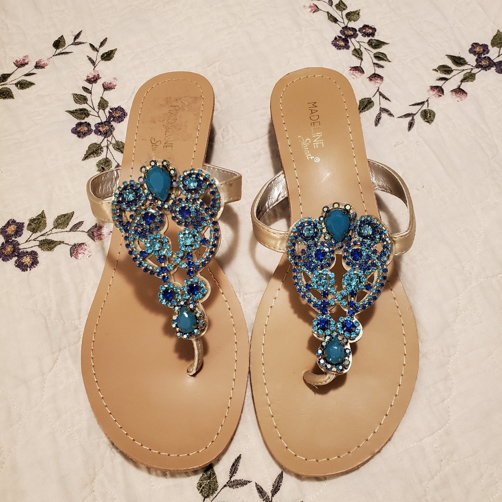 Madeline Stuart Rhinestone Flip Flops